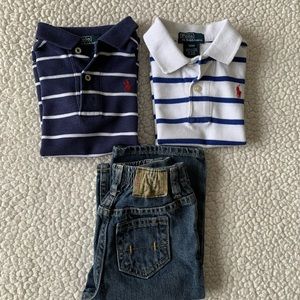 Ralph Lauren toddler boy jeans and two polo shirts